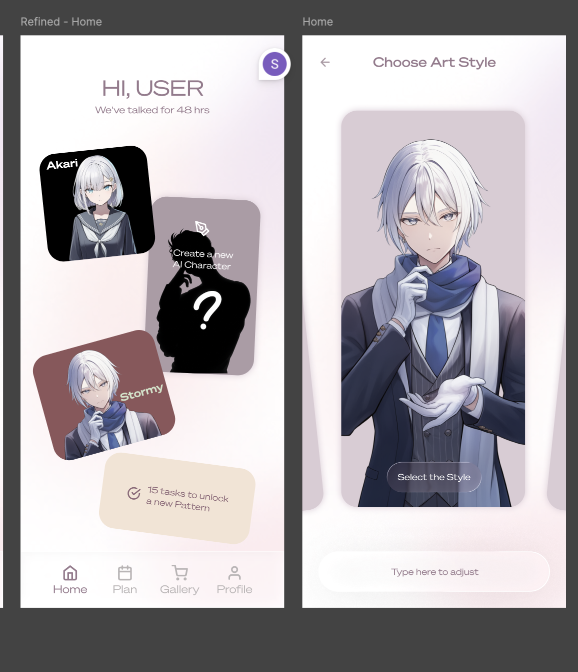 LuvLuvDaily — home and art style screens